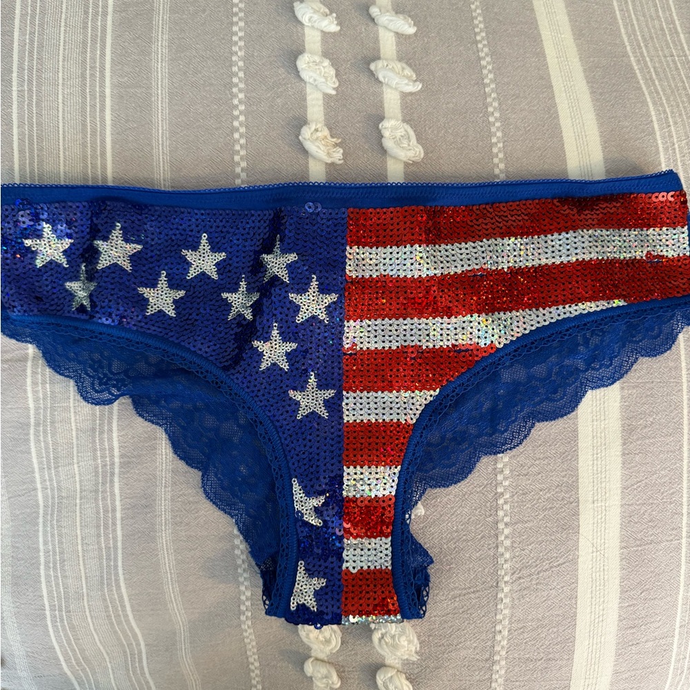 Victoria's Secret Pink USA flag Panties